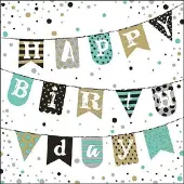 Ambiente Lunch Servetten - Birthday Garland Green