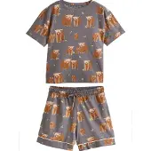 Next Korte pyjama cognac / aardetinten / groen / wit