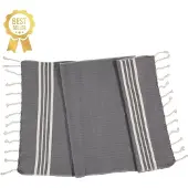 Lalay Kleine hamamdoek Krem Sultan dark grey van Lalay