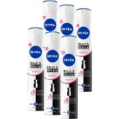 Nivea Black & White Clear Anti-Transpirant Deodorant Spray - Original - Geen witte of gele vlekken - 72 uur bescherming - Antibacterieel - 6 x 200 ml - Voordeelverpakking