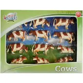 Kids Globe Koeien Rood/Bont, 12st. 1:32