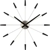 Nextime - 2610ZW - Wandklok - 58cm - zwart - Plug Inn
