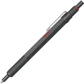 Rotring 600 balpen | Medium punt | Zwarte inkt | Pen met volledig metalen omhulsel | Dark Stone | Antislip gekartelde grip en zeshoekige huls | Navulbaar