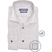 Ledub overhemd Modern Fit New wit geprint katoen easy iron