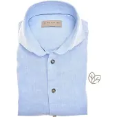 John Miller Tailored Fit business overhemd lichtblauw linnen