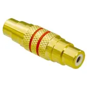 S-Impuls Cinchadapter (dubbele koppeling), verguld, met rode markering.