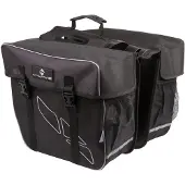 M-Wave Amsterdam Dubbel, achtertas, fietstas, polyester, zwart, grijs, 30 liter, 500 mm
