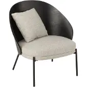 J-Line loungestoel lone hout/metaal /grijs 77.4x71.8x81.8cm