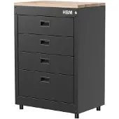 HBM ladenkast 71 cm, 4 laden, zwart