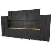 HBM premium modulair werkplaatssysteem, 16-delig, matzwart