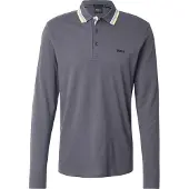 HUGO BOSS Shirt 'Plisy' geel / donkergrijs / wit