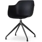 Nolon Eetkamerstoel Nola-Puk draaibaar | kunststof zwart 56x82x55 cm eetkamerstoelen | NADUVI