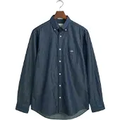Gant Heren Overhemd Regular Fit marine indigo (S), Casual, Katoen, Klassiek, Lange mouwen, Marineblauw 3000400