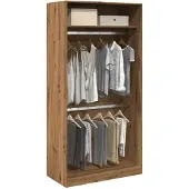 vidaXL Kledingkast 100x50x200 cm bewerkt hout artisanaal eikenkleurig