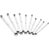 Vigor V7031 Ringsleutel met ratelset 10-delig Sleutelbreedte (metrisch) 10 - 19 mm