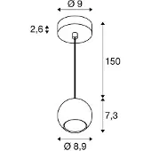 SLV Strakke hanglamp Light Eye 90 wit Ø 9cm