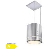 Klarstein Tron Ambience eilandafzuigkap Ø38cm circulatie: 540m³/h led rvs