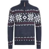 !Solid Trui 'Norwin' donkerblauw / donkerrood / wit