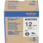Brother Tape HGe-231v5 Zwart op wit (12 mm)