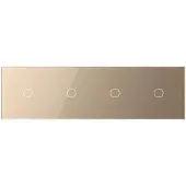 Livolo | Goud | 1+1+1+1 | Aan/Uit | Wisselschakelaar | Smart Home -