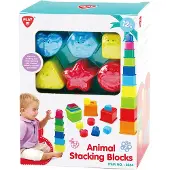 Playgo Play stapelblokken speelgoed - kleurrijke sorteer en leer blokken set.