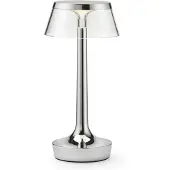 Flos Design tafellamp Bon jour unplugged, dimbaar, chroom / zilver, Hal, Kunststof, Design, tafellamp