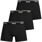 BOSS BLACK Boxershorts 'Power' lichtbruin / zwart / wit