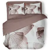Eleganzzz Dekbedovertrek Micropercal Blossom Dreams - taupe 240x200/220cm