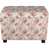 Clayre & Eef Poef 60x36x43 cm hout textiel rechthoek hocker
