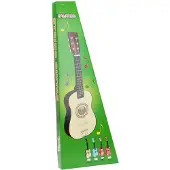 Playwood Kindergitaar - Roze houten speelgoedinstrument met 6 snaren