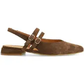 Manfield Bruine suède slingbacks | Maat 36