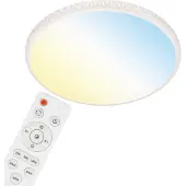 Briloner LED-plafondlamp Style, dimbaar, wit / opaal, Woon-/ Eetkamer, Kunststof, Modern, LED plafondlamp