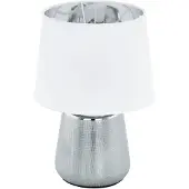 Eglo Schemerlamp Manalba 1 zilver met witte lampenkap
