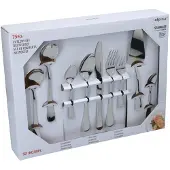 Alpina Bestekset 75‑delig voor 12 Personen – Roestvrij Stalen Bestek Set – Messen Vorken Lepels Theelepels Koffielepels Gebaksvorkjes Soeplepels – Compleet Servies