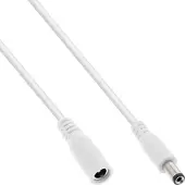 InLine DC verlengkabel | 5,5 x 2,1mm | max. 140W | AWG18 | wit | 5 meter