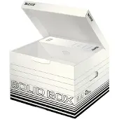 Leitz Opbergdozen Solid Box - M 6118 - FSC gerecycled karton - B 325 x D 360 x H 270 mm - wit - 10 stuks