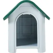 En.casa Hondenhuis 'Bello', afmetingen 75 x 59 x 66 cm, kunststof, wit/groen