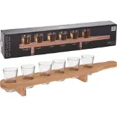 Kärkkäinen Bamboe shotglaasjes houder met 6 glazen - 45 cm - Shotglazen