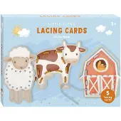 Little Dutch Rijgkaarten met 4 veters - Little Farm - 5 stuks - 9-delig - Peuter en kleuter speelgoed - Speelgoed kinderen - Voor meisjes en jongens - Vanaf 3 jaar