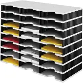 Styro sorteerstation styrodoc Standaard SET, C4, 8 etages/3 rijen/24 vakken, grijs/zwart