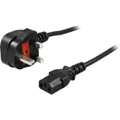 Deltaco apparatkabel, UK, BS 1363-IEC C13, 10A, 2M, Black