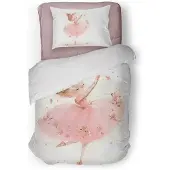 Eleganzzz Kinder Dekbedovertrek Micropercal Ballerina Girl - pink 140x200/220cm