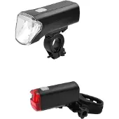 Fischer Fahrrad Fietsverlichtingsset 85347 LED werkt op batterijen Zwart