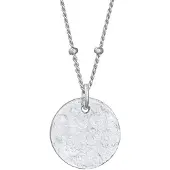 Elli - Halsketting - Dames Bol Plaatje Hanger Gehamerd in 925 Sterling Zilver - Dames