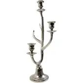 Mars & More Kaarsen Standaard gewei zilver 3 h48 d20x14cm