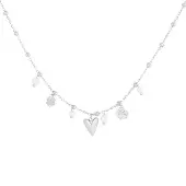 Yehwang Lucky Love Ketting | RVS Zilver | Hartjes | Moederdag | Cadeau voor haar
