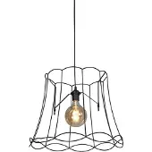 QAZQA Retro hanglamp zwart 50 cm - Granny Frame