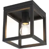 QAZQA Industriële plafondlamp zwart staal - Cage