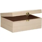 Sans marque Houten kist A5 formaat - Klepdeksel - Slotje - Paulownia