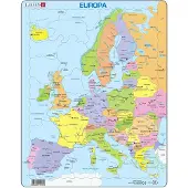 Selecta Play Europa – Puzzel – Kaarten & Geografie – Europa – Educatieve legpuzzel voor kinderen – 37 stukjes – Gemaakt in Noorwegen – Extra dikke 2,5 mm stukjes – Tray met vaste rand